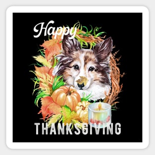 Australian Shepherd Dog Owner Thanksgiving Celebration Harvest Theme Sticker